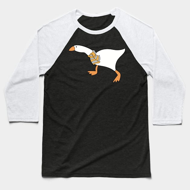 Goose Wizard with Yellow Gray Scarf Baseball T-Shirt by The Pretty Hippo Company